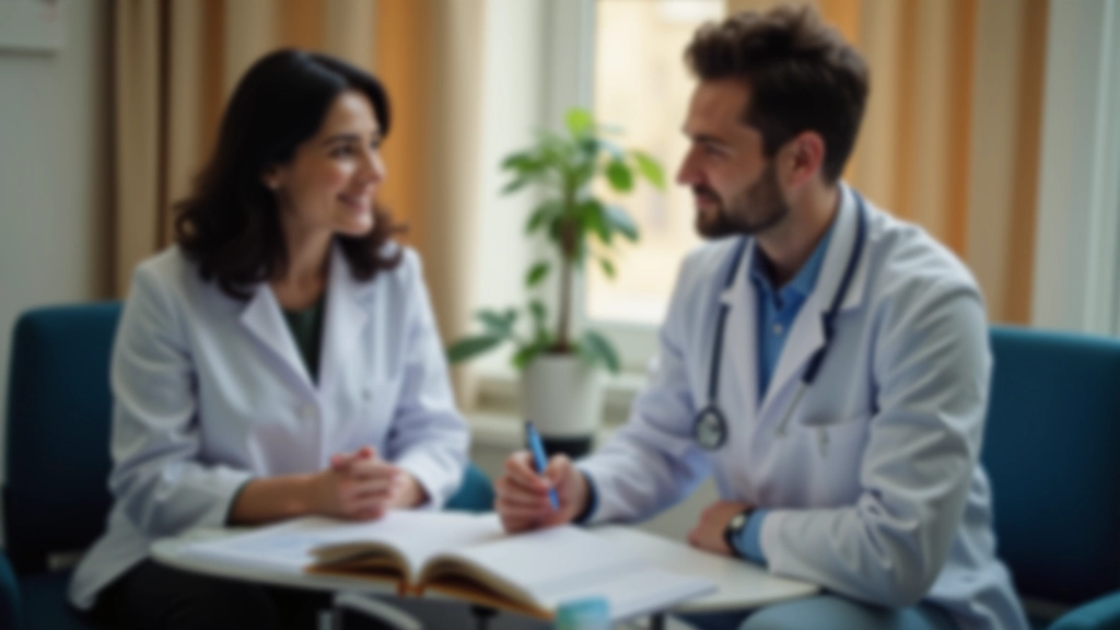 Médico a recolher histórico médico detalhado de um paciente durante consulta